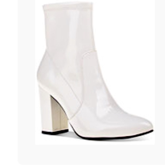 Wild Pair Shoes - Wild Pair's Becci booties Shinny White